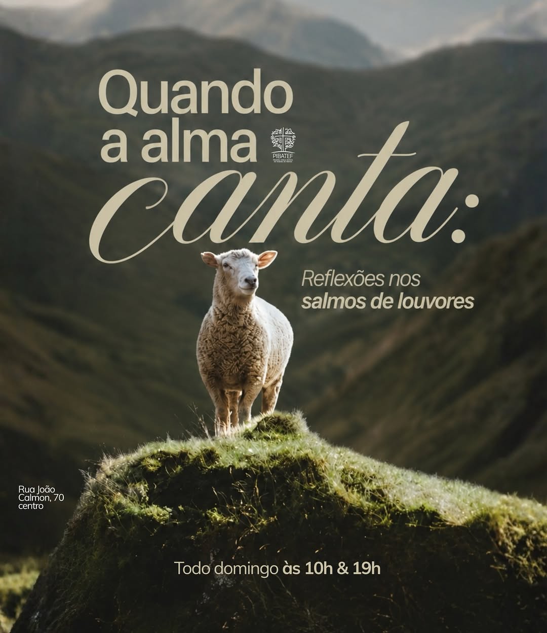 Publicação da PIBATEF no Instagram: Salmos nos lembram que o louvor não nasce apenas dos dias bons, mas…